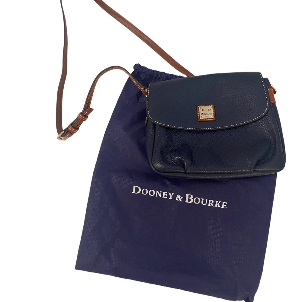 Dooney & Bourke Navy and Brown Crossbody Purse